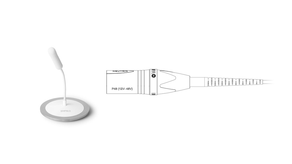 DPA 4098 CORE Supercardioid Ceiling Mic, 16 cm (6 in), White,  XLR, P48